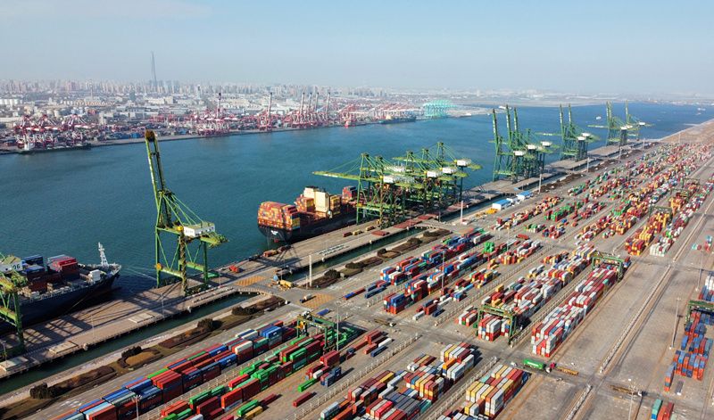 2020年天津港集装箱吞吐量创历史新高