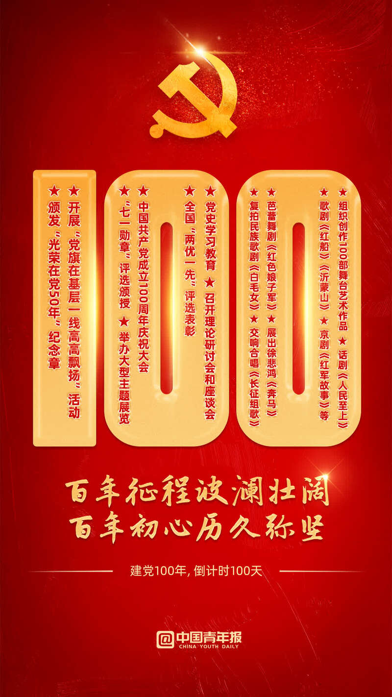 建党百年之际,将举行中国共产党成立100周年庆祝大会