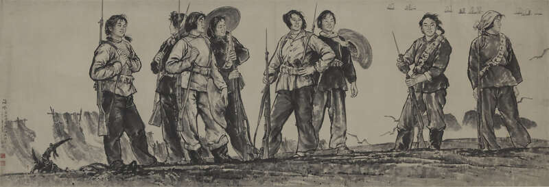 他以"耕者"自居,作品《八女投江》入藏中国美术馆