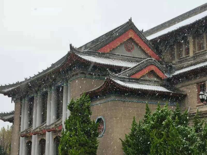 青年眼河南大学校园雪景