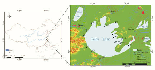 太湖流域采样点位置示意图