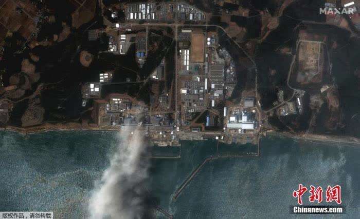 资料图：2011年3月14日，日本福岛第一核电站在地震后的受损情况。