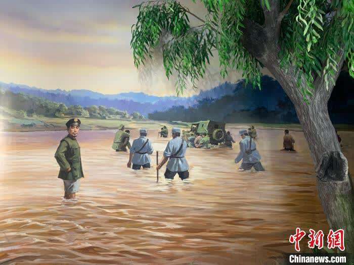 图为中原突围纪念馆中的油画 武一力 摄