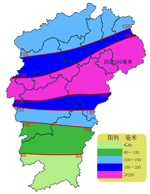 江西将出现持续暴雨天气赣北南部到赣中北部为暴雨重叠区