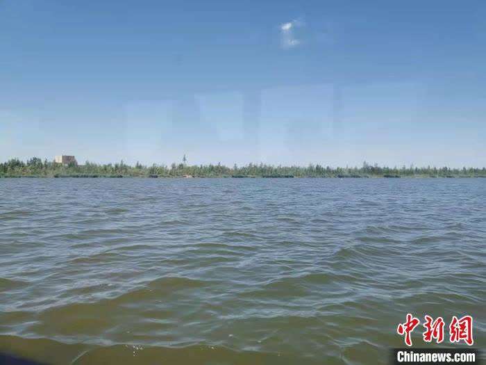 图为库布其沙漠中的七星湖。　乌娅娜 摄