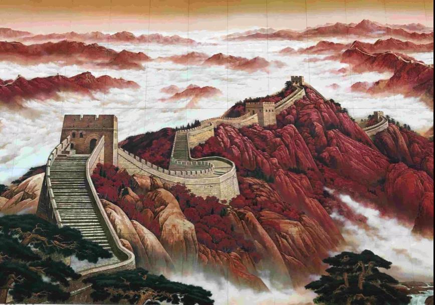 01 中国共产党历史展览馆序厅大型漆壁画《长城颂》近日,由国家建筑