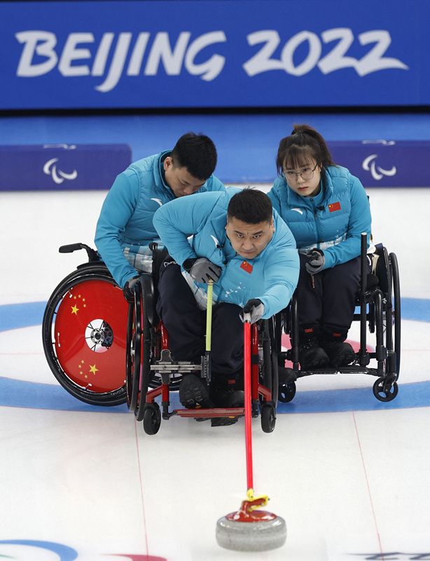 五连胜北京冬残奥会轮椅冰壶循环赛中国队战胜斯洛伐克队