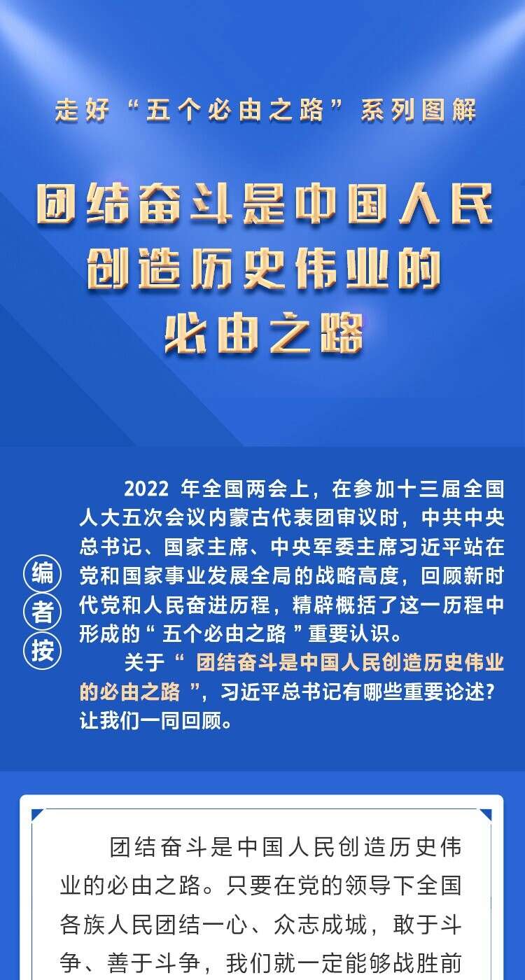 团结奋斗是中国人民创造历史伟业的必由之路