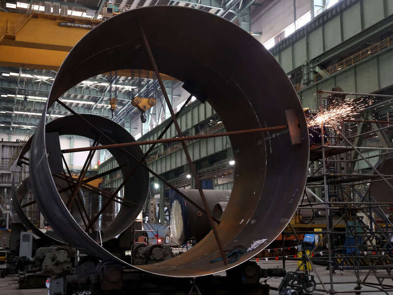 2022年4月23日，上海电气核电集团有限公司车间。