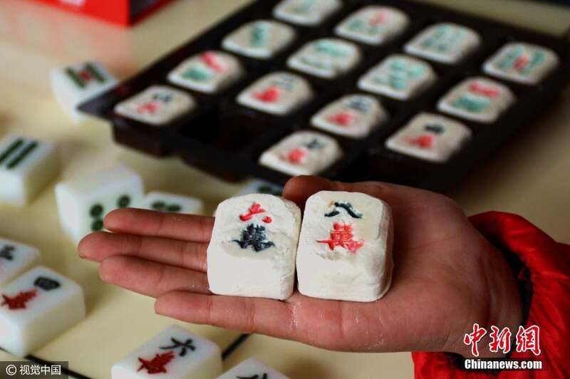 创意十足的“麻将汤圆” 图片来源:视觉中国
