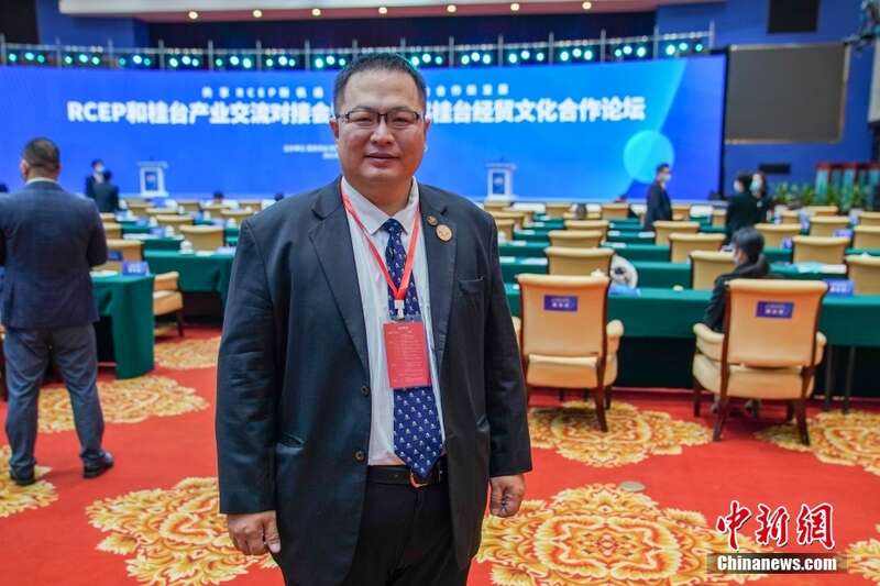 图为12月1日，梁洲辅在第十八届桂台经贸文化合作论坛现场。 <a target='_blank' href='/'><p  align=