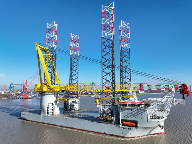 风电安装船交付启航,将赴英国北海服务全球最大规模海上风电场dogger