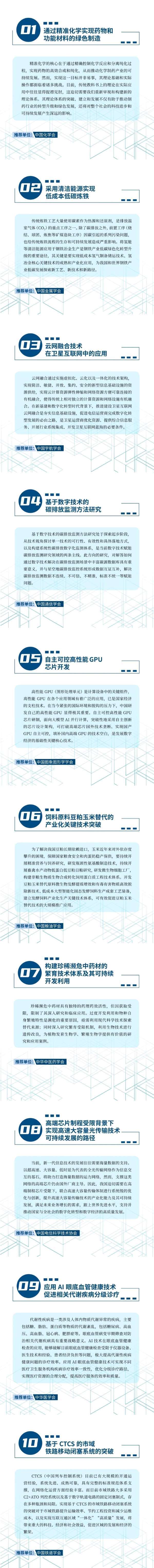 中国科协发布十大前沿科学问题、工程技术难题